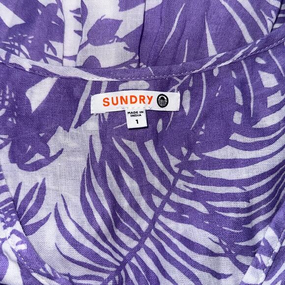 SUNDRY Palm Beach Ruffle Dress in Bright Orchid - Picture 11 of 13